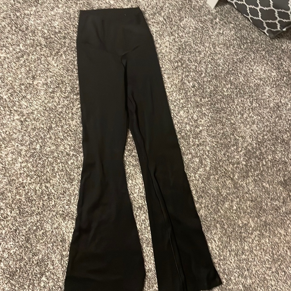 Aerie cross over flared black leggings size small!